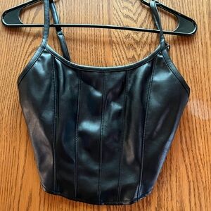 Black Sleeveless Bustier Camisole Crop Top